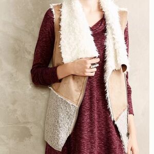 Anthropologie Faux Shearling Vest